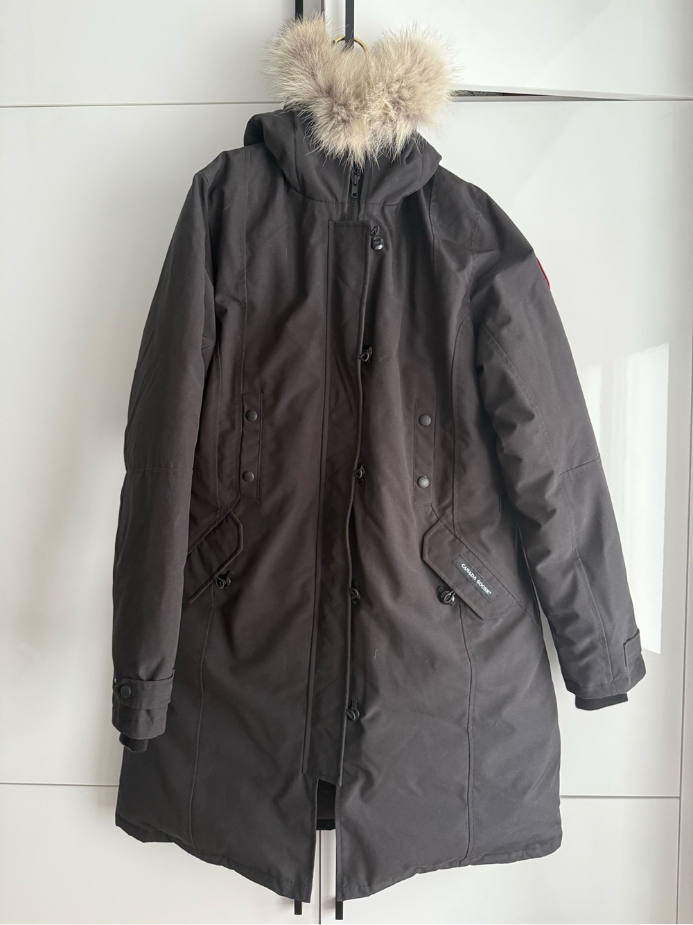 Canada Goose Kensington Black Parka with Fur-Trim Hood